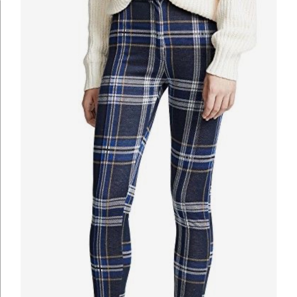 Free people Carnaby pants blue checkered